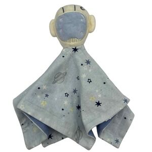 Mothers Promise Cotton Space Astronaut Saturn Blue White Lovie Security Baby Boy